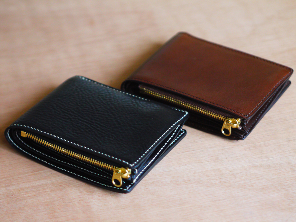 欲しいの カラーオーダー 総手縫いの選べる革の２つ折り財布 - 財布 